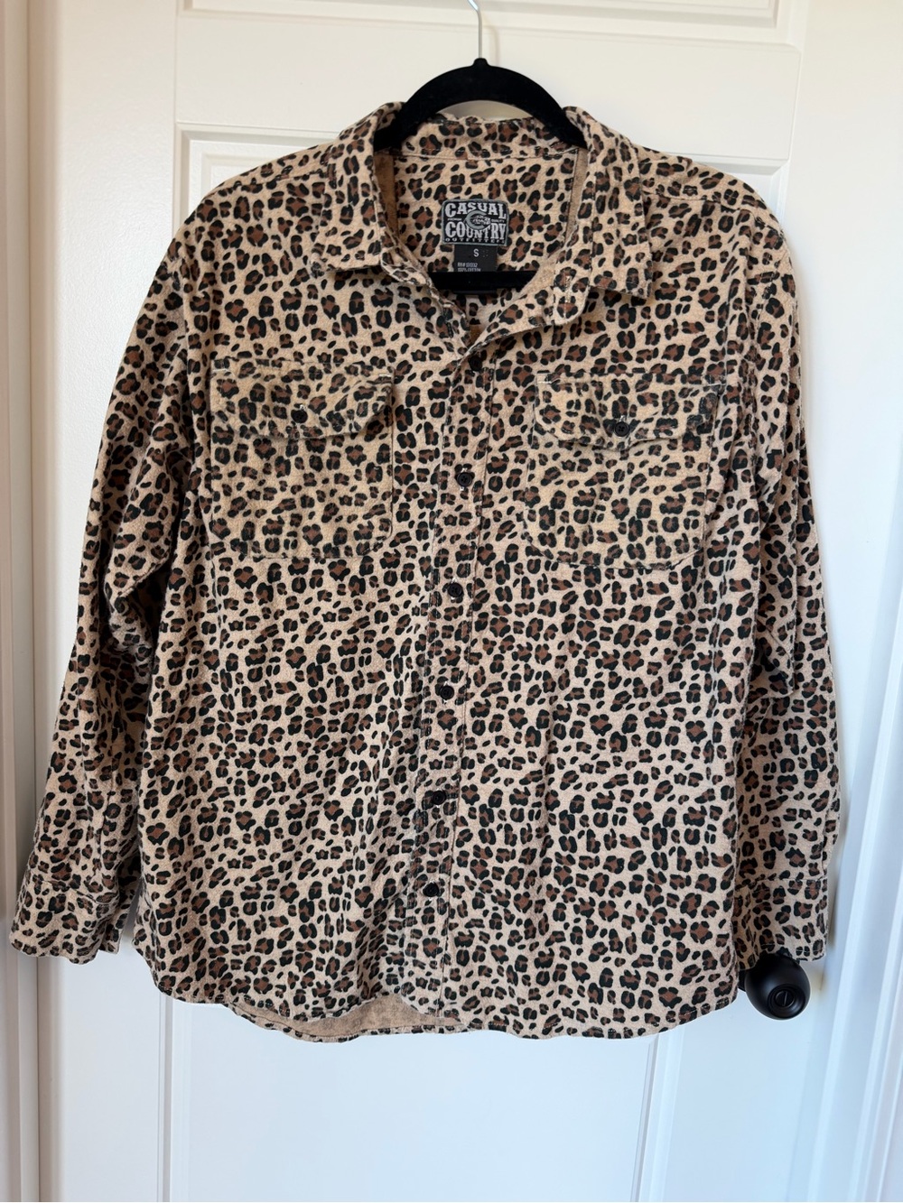 Casual Country Leopard Print Shirt S Western Cowgirl Y2K Shacket